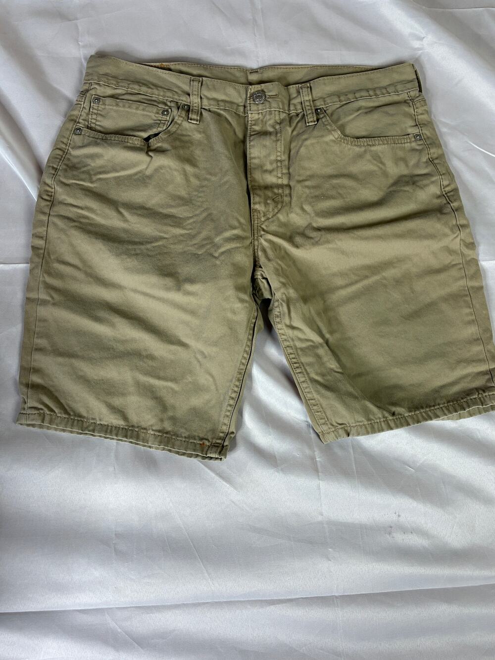 Levi's 511 Mens Size 36 Slim Fit Denim Jean Shorts Olive Green Faded Wash